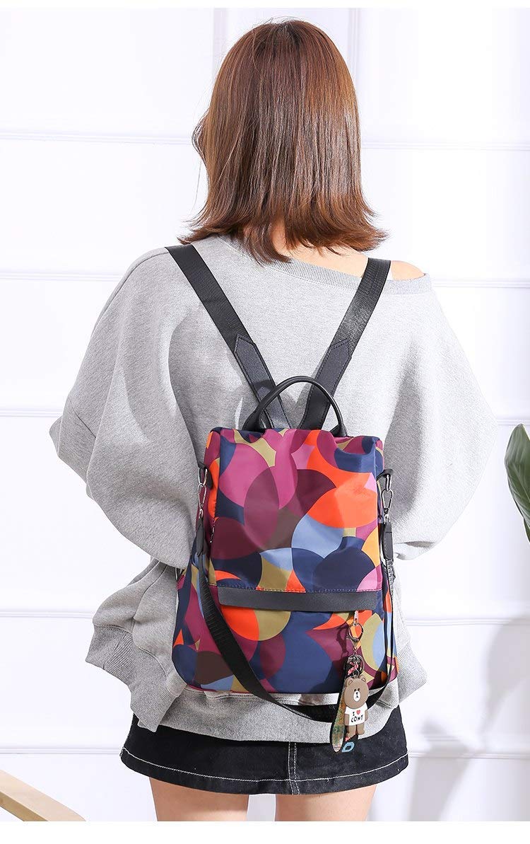 Moca Womens Girls Women Girl MIni Small Backpack Backpacks Bagpack Nylon Anti-theft Rucksack Daypack Travel Picnic Outdoor Work Gym Lightweight School Shoulder Bag Backpack for Womens Girls (Multi) - Image 5