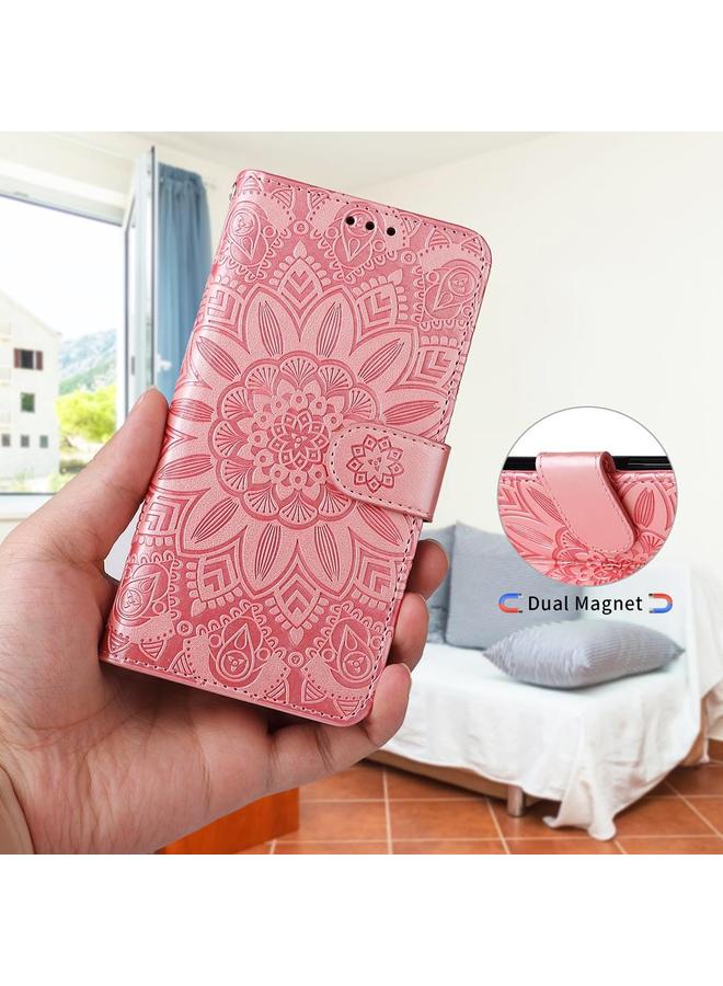 اس-توب جراب لهاتف Redmi K80 Pro مصنوع من الجلد المنقوش بنقشة عباد الشمس - Image 5