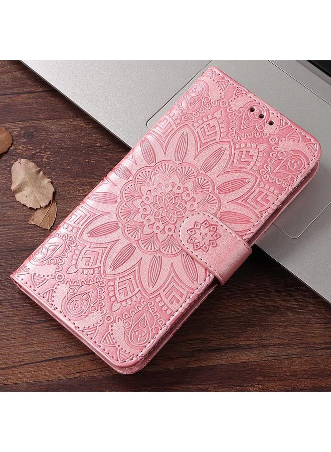 اس-توب جراب لهاتف Redmi K80 Pro مصنوع من الجلد المنقوش بنقشة عباد الشمس - Image 2