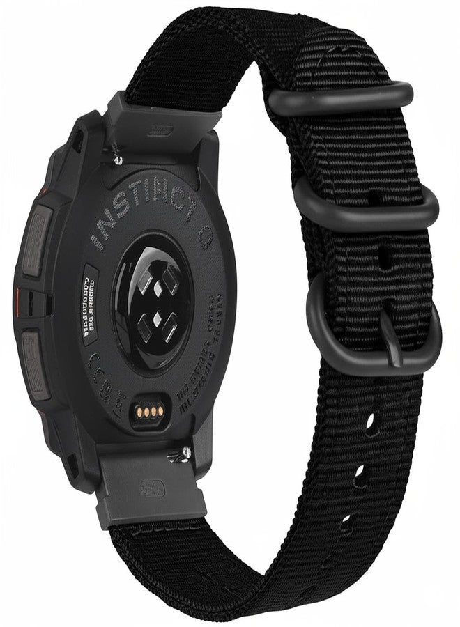 C2D JOY Compatible with Instinct 3 watch 50mm Instinct 2X Bands Replacement Canvas Nylon Strap (Black) - Image 1