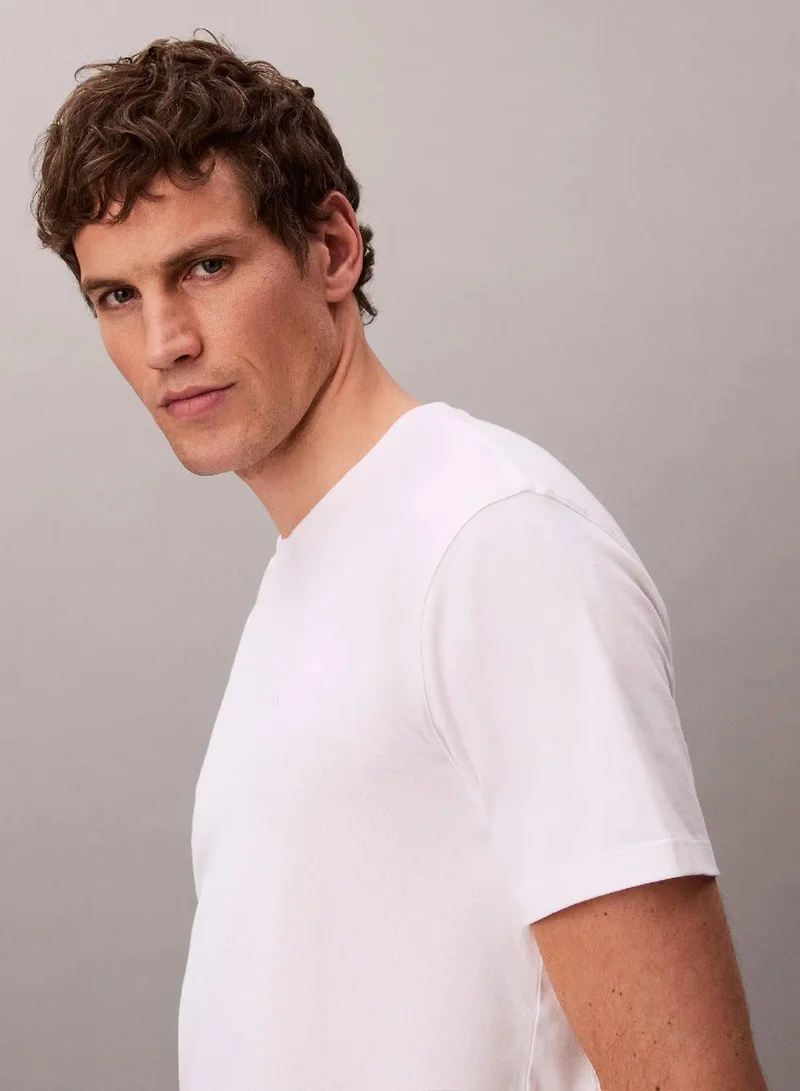 CALVIN KLEIN Bright White Luxury Cotton T-shirt for Men | Best Price UAE