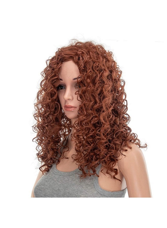 SWACC 20-Inch Long Big Bouffant Curly Wigs for Women Synthetic Heat Resistant Fiber Hair Pieces with Wig Cap (Dark Copper Red) - Image 1