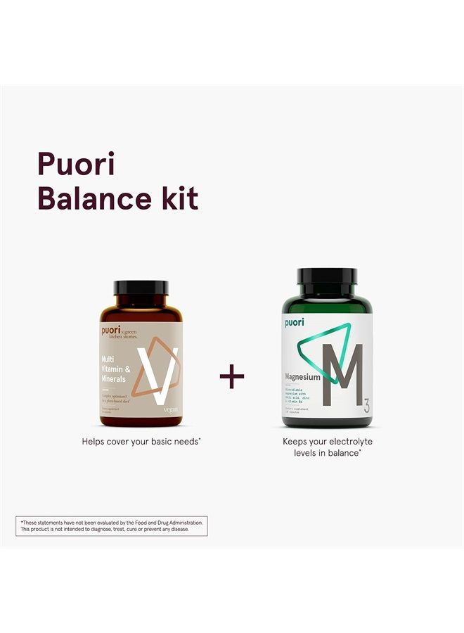 Puori Multi-Vitamin and Mineral Complex - 60 Vegan Capsules - Vegan Certified with 13 Essential Vitamin and 9 Minerals - for Overall Health, Nervous and Immune System - Dairy-Free, Vegetarian - Image 3