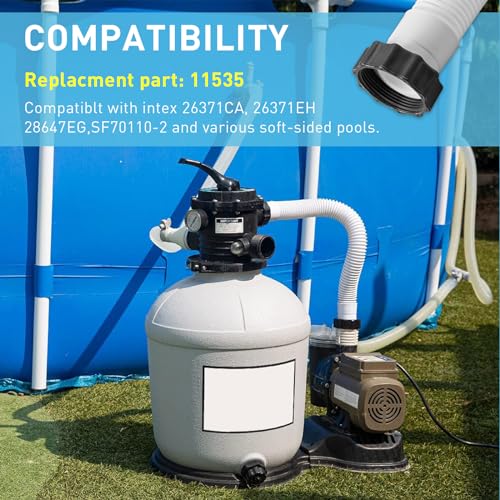 PROSOCOOL 11535 Pool Sand Filter Pump Hose Replacement for Intex Pool Pump Sand filter & Saltwater Systems, Fits for Above Ground Pool -16 inch - Image 2