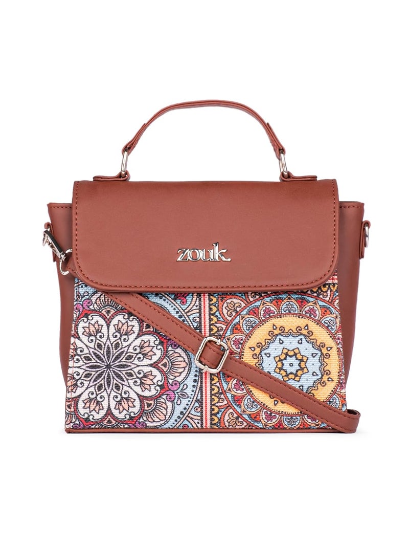 ZOUK حقيبة كتف بيانية مع مقبض للنساء والفتيات والسيدات - Image 1