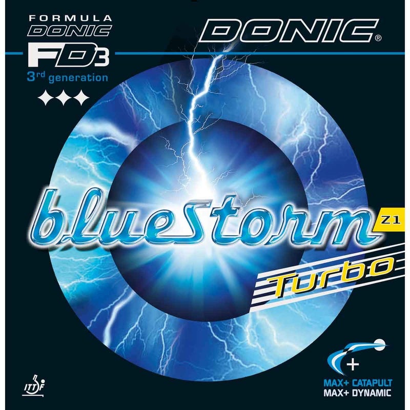 donic Bluestorm Z1 Turbo Table Tennis Rubber, Colour - Black - Image 2
