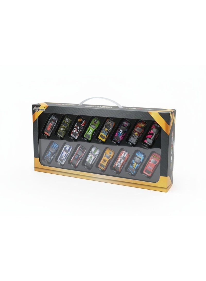16 PCS Die-Cast Metal Racing Cars Set | Mini Alloy Toy Cars Collection for Kids – Realistic Sports Car Models Gift Set - Image 2