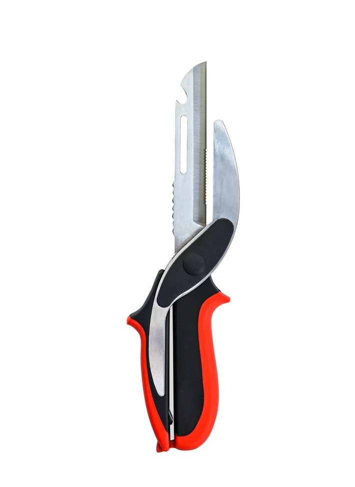 CONCORD Kitchen Scissors Multi-Function with Board For Cutting Meat, Poultry, Seafood, Vegetable - Essential Kitchen Scissors - Kitchen Accessories - Kitchen Tools - Red/Black  - Image 2
