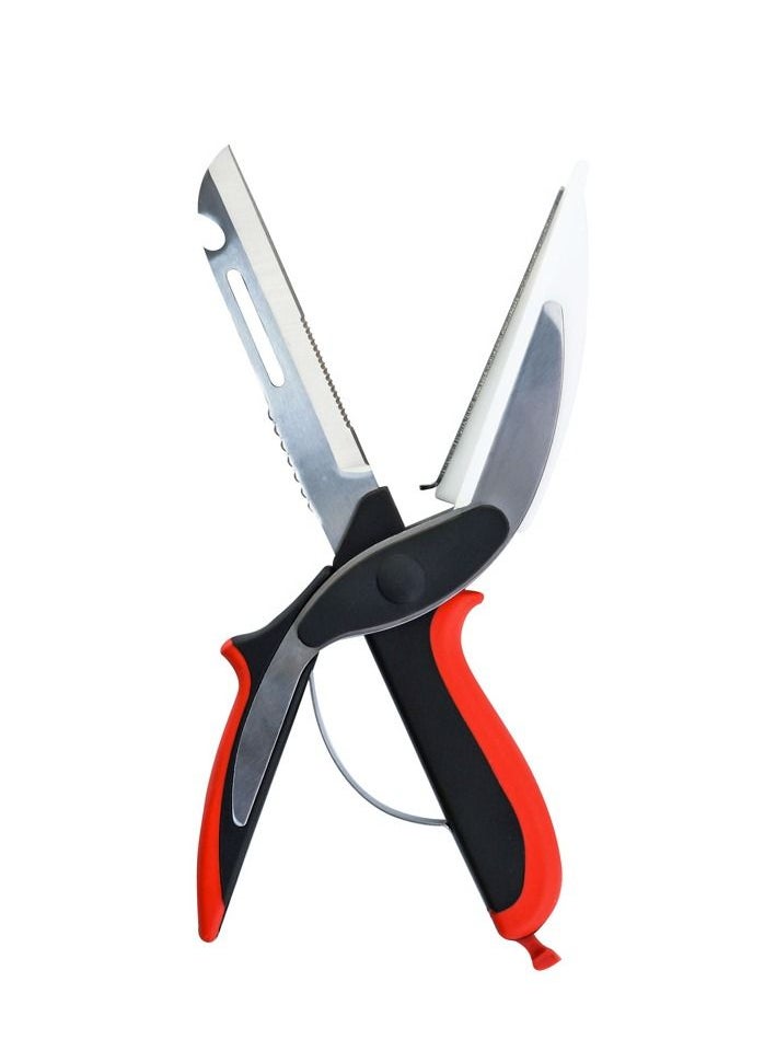 CONCORD Kitchen Scissors Multi-Function with Board For Cutting Meat, Poultry, Seafood, Vegetable - Essential Kitchen Scissors - Kitchen Accessories - Kitchen Tools - Red/Black  - Image 1