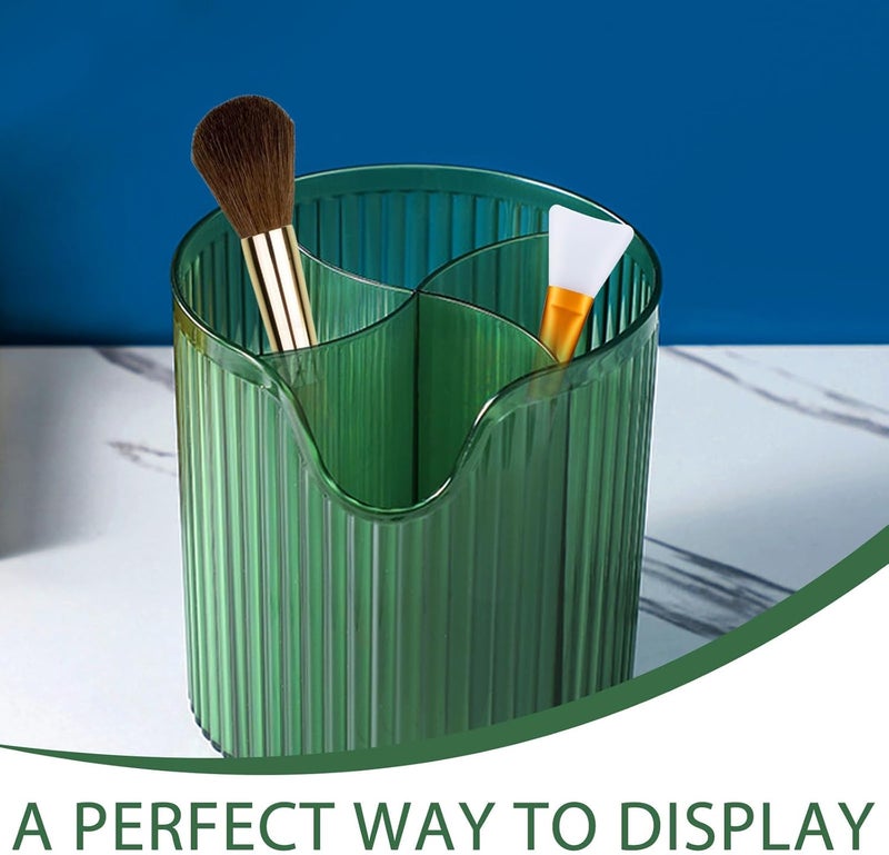 LABRIMP Makeup Brush Storage Holder and Cosmetic Brush Organizer Green Desk Pen Holder for Makeup Artists and Home Vanity Use - Image 3