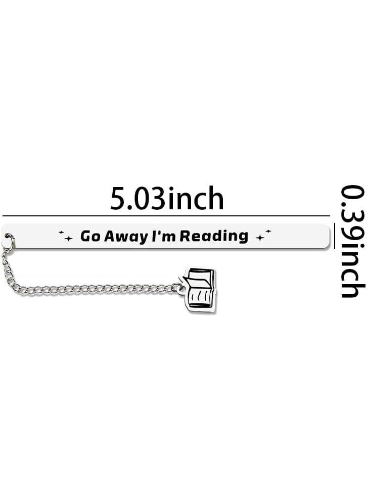 Gifts for Book Lovers Funny Bookmarks for Women Men Birthday Gifts for Readers Bookworm Gifts for Women Men Funny Gift for Book Club Friends Daughter Son Bookmark - Go Away I'm Reading - Image 2