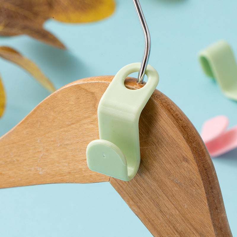Thick Stackable Hanger Connectors Space-Saving Closet Organizer Green - Image 1