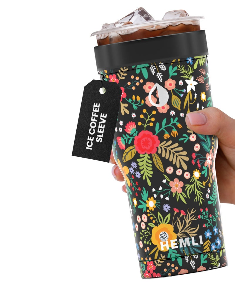 HEMLI Universal Ice Coffee Sleeve Insulator - Insulated Iced Coffee Holder To Go, Insulated Cup Holder for Starbucks Dunkin Donuts McDonalds, Reusable Coffee Sleeve - Image 1