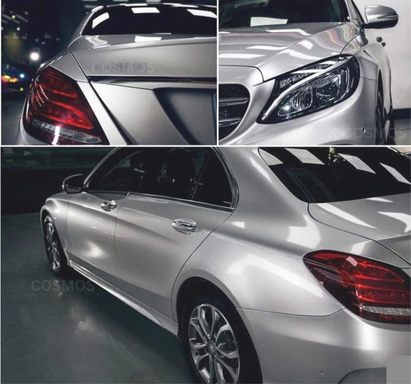 COSMOS STAR™ Vinyl Wrap Sheet for Car & Bike Self Adhesive Wrap Sticker and Decal Roll Film for Auto Car Vehicle Motorcycle Air Release (2 Feet By 6 Feet, Silver Gloss Metallic) - Image 3