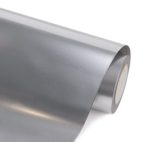 COSMOS STAR™ Vinyl Wrap Sheet for Car & Bike Self Adhesive Wrap Sticker and Decal Roll Film for Auto Car Vehicle Motorcycle Air Release (2 Feet By 6 Feet, Silver Gloss Metallic) - Image 1