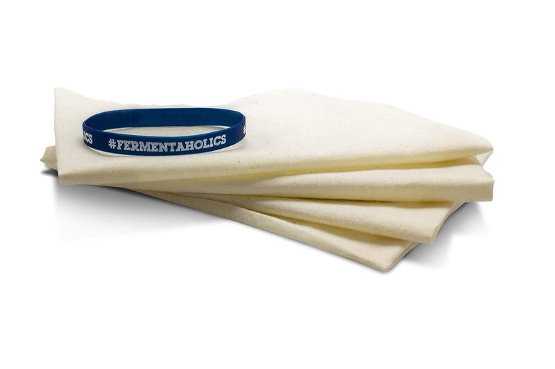 Fermentaholics Unbleached Muslin Kombucha Covers - 4 Pack with Rubber Bands - 10" Square Fits Wide Variety Of Jar Openings - Tight Weave Keeps Flies Out - Let's Your Kombucha Breathe - Hand Wash - Image 4
