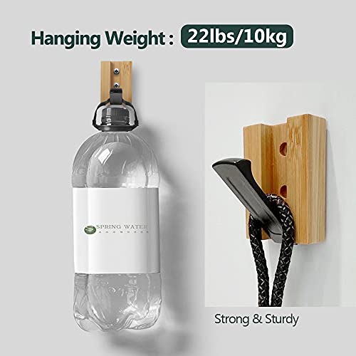 JSVER Wooden Wall Hooks 4PCS Wall Mounted Wall Hooks, Single Organizer Hook Rack, Folding Wood Wall Hangers, Wall Coat Rack Hooks for Hanging Clothes, Hats, Bags, Towels, Keys - Image 5