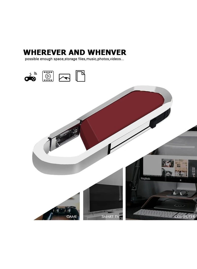 AROAQ USB Flash Drive, Portable Metal Thumb Drive with Keychain, USB 2.0 Flash Drive Memory Stick, Convenient and Fast Pen Thumb U Disk for External Data Storage, (1pc 4GB Red) - Image 3