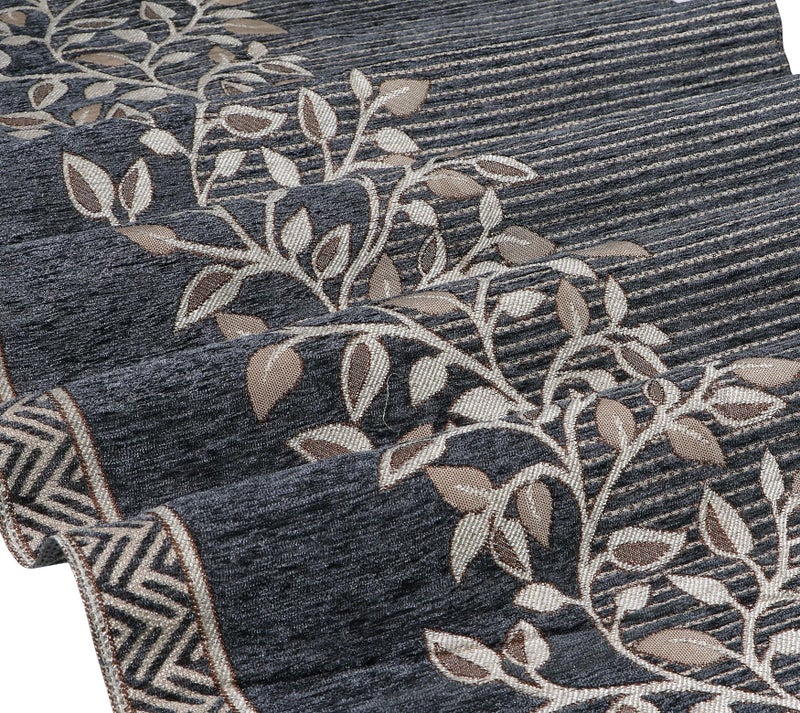 Nendle Superior Velvet Floral Sofa Mat 5 Seater Set Durable Protector for Living Room Mat 3 Seater and 2 Seater, Suitable for L Shape, Sectional and U Shape Sofa (Grey, Pack of 2) - Image 2
