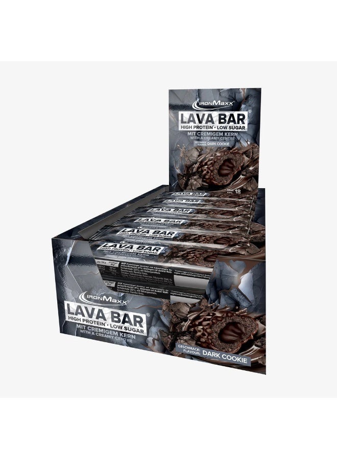 IronMaxx Lava Protein Bar 18x40g | Dark Cookie Flavour, Creamy Core, High Protein, Low Sugar - Image 2