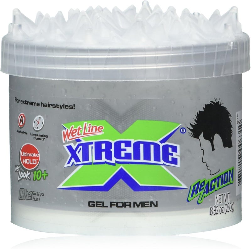 Wetline Xtreme Reaction Clear Styling Hair Gel for Men - Ultimate Hold, 8.82 oz