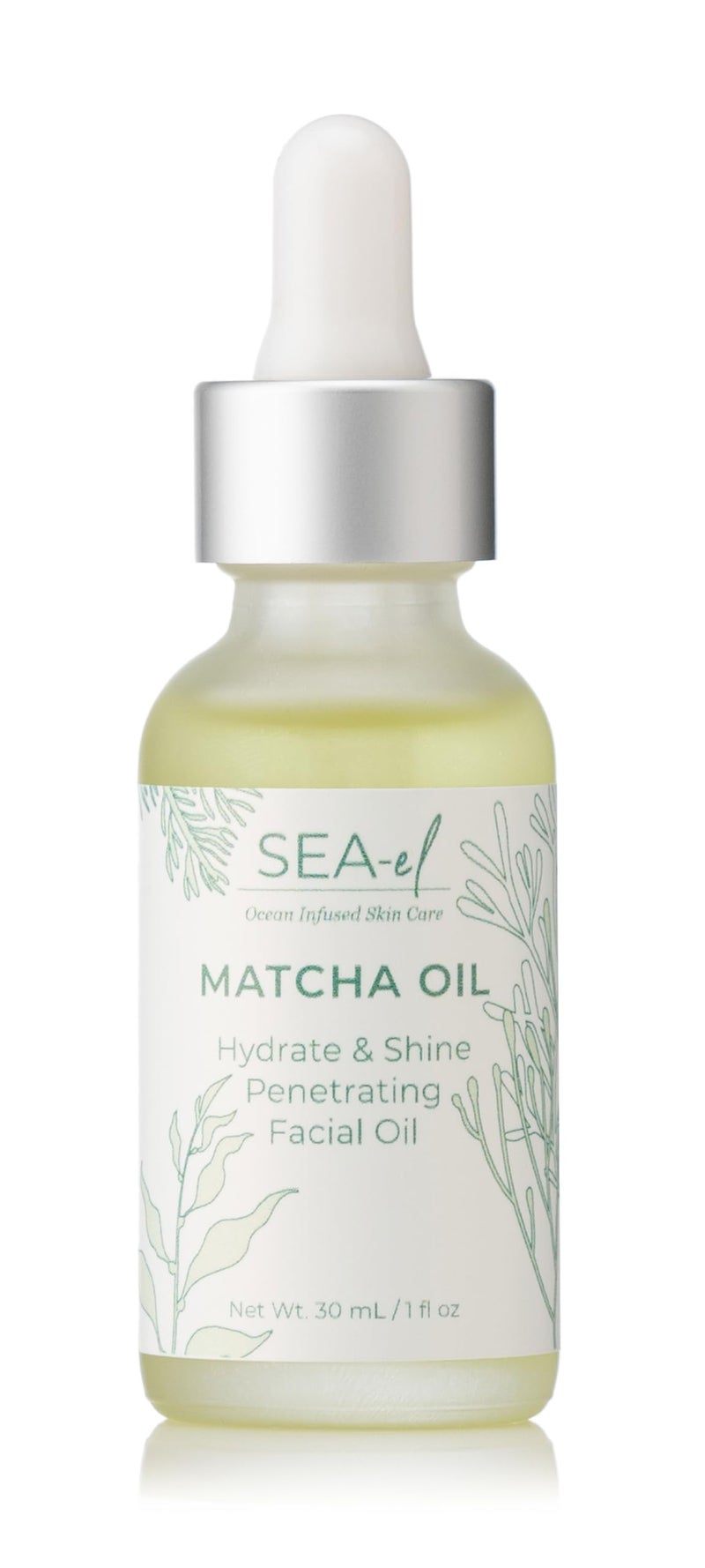 SeaEl Matcha Face Oil Skincare Hydrating Glow Green Tea Sea Kelp Facial Oil Blend Calming Deeply Penetrating AntioxidantRich Moisturizer for Women Men Vegan All Skin Types 1 Fl Oz