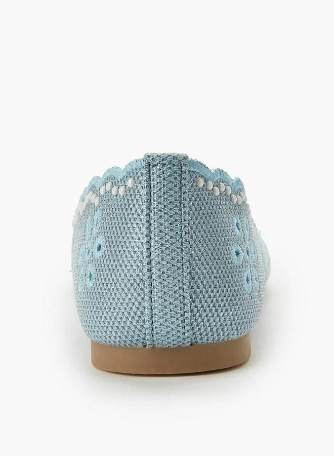 Little Missy BLUE Girls Laser Cut Ballerina Shoes for Women | Best Price UAE