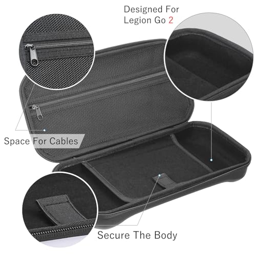 Digi-Tatoo Carry CaseScreen ProtectorCarrying Case Compatible with 2025 Lenovo Legion Go 2 88 inch Accessories Shockproof ScratchProof TravelFriendly Protective Hard Shell Suitcase Black - Image 3