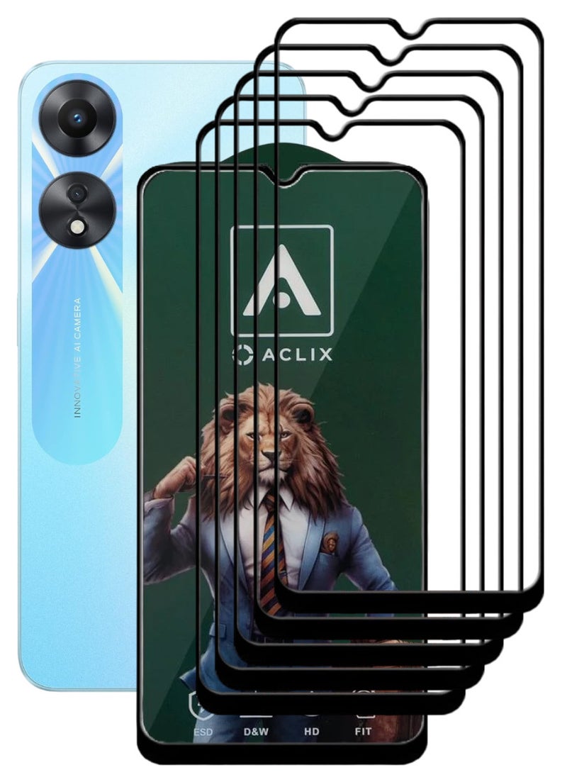 ACLIX 5 Pieces Antistatic ESD Dustproof Premium Quality High Definition Tempered Glass Screen Protector Designed For Oppo A78 - Image 1