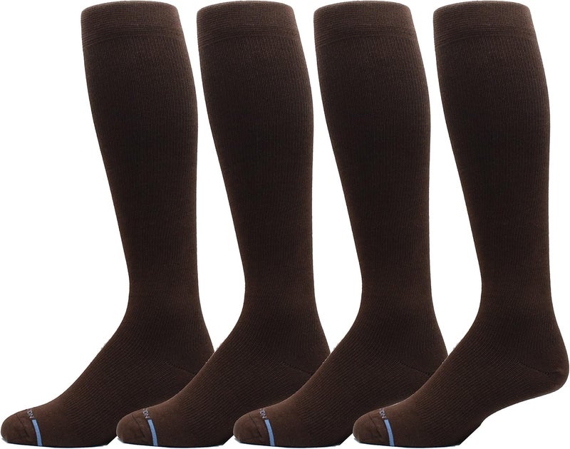 Dr Motion 4 Pairs Men's Athletic Traveler Graduated Compression Knee High Socks - Image 1