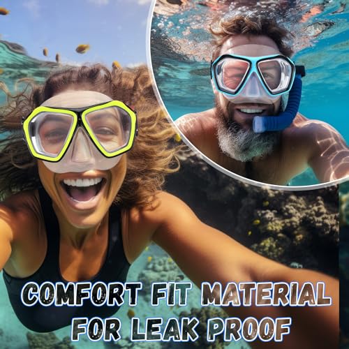 Fabbay 4 Pcs Adult Swimming Goggles with Nose Cover Snorkel Diving Mask Goggles Swim Mask with Fabric Strap(Classic Colors) - Image 5