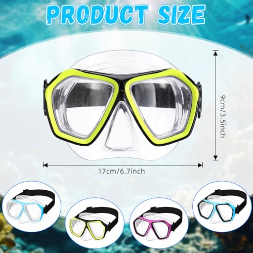 Fabbay 4 Pcs Adult Swimming Goggles with Nose Cover Snorkel Diving Mask Goggles Swim Mask with Fabric Strap(Classic Colors) - Image 2
