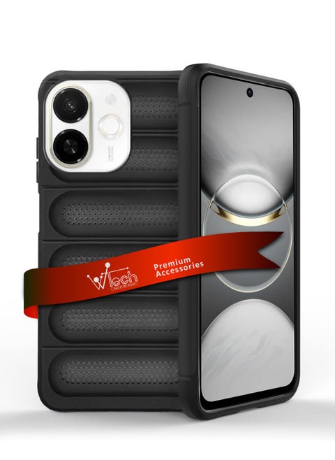 Tecno Spark 30C 5G 2024 Premium Translucent within Air Bag TPU with Band Texture Case Cover - Black