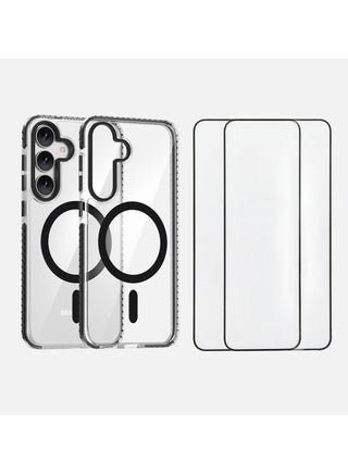 cas:pecae Samsung Galaxy S25 series two-color transparent magnetic shockproof mobile phone case + 2 pieces of special tempered film | mobile phone protection set - pzsku/ZFFC0277AB89A0B993A61Z/45/1748936090/acc4f744-8231-40e3-9b44-6872f5791dd3