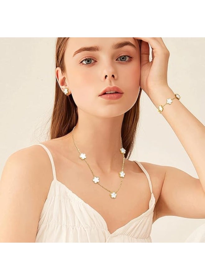 Fayrouz Jewellery Women's and girls' jewelry set, stainless steel, necklace, earrings, and adjustable bracelet, 3 pieces, from Fairuz Jewelry  - Image 3