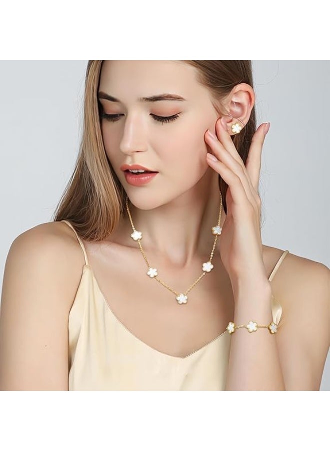 Fayrouz Jewellery Women's and girls' jewelry set, stainless steel, necklace, earrings, and adjustable bracelet, 3 pieces, from Fairuz Jewelry  - Image 4