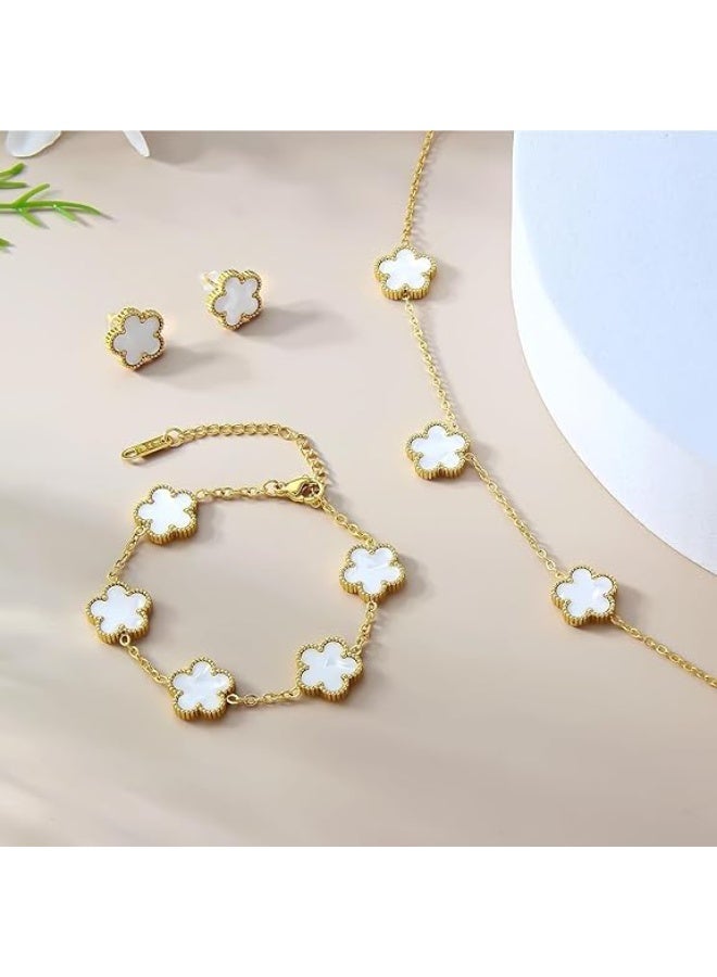 Fayrouz Jewellery Women's and girls' jewelry set, stainless steel, necklace, earrings, and adjustable bracelet, 3 pieces, from Fairuz Jewelry  - Image 5