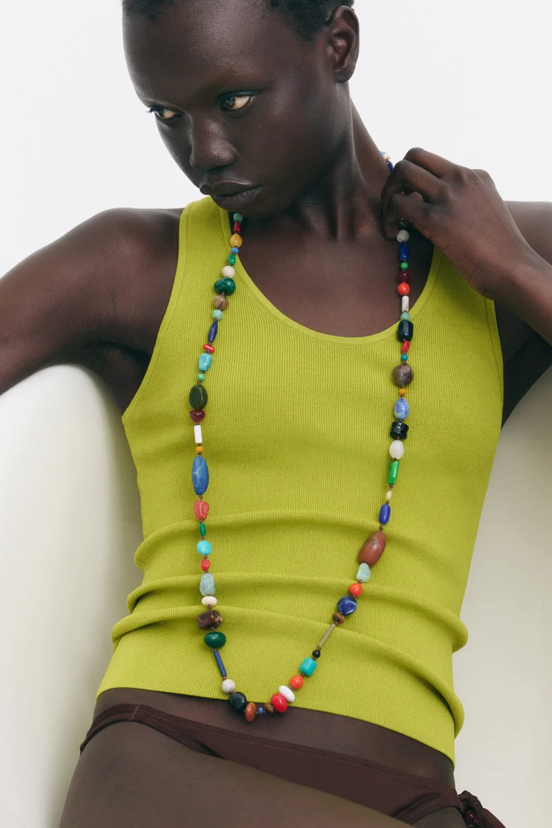 Long beaded necklace
