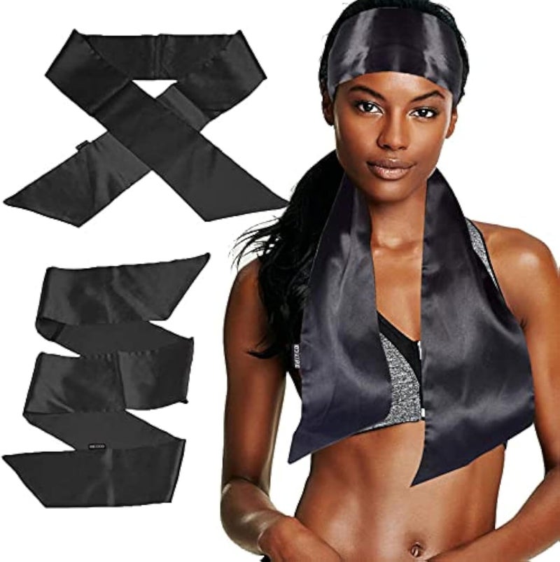 2Pcs Satin Edge Laying Scarf Scarves for Womens Hair Laying Scarf Lace Front Wig Non Slip Hair Wrap Wigs Grip Band