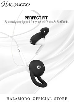 HALAMODO Silicone Ear Tips Compatible for AirPods Soft Anti-Slip Sport Earbud Tips Anti-Drop Ear Hook Gel Headphones Earphones Protective Accessories Tips  - Image 4