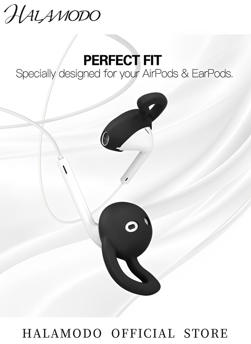 HALAMODO Silicone Ear Tips Compatible for AirPods Soft Anti-Slip Sport Earbud Tips Anti-Drop Ear Hook Gel Headphones Earphones Protective Accessories Tips  - Image 4