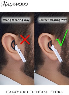HALAMODO Silicone Ear Tips Compatible for AirPods Soft Anti-Slip Sport Earbud Tips Anti-Drop Ear Hook Gel Headphones Earphones Protective Accessories Tips  - Image 5