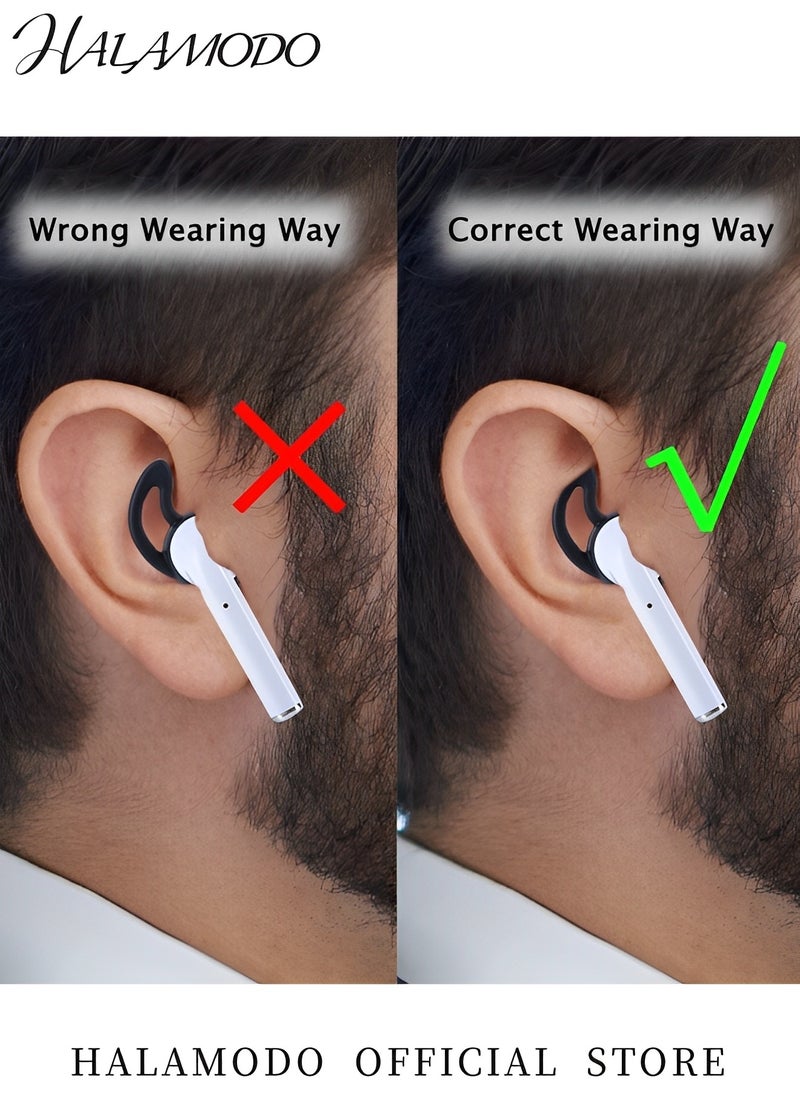 HALAMODO Silicone Ear Tips Compatible for AirPods Soft Anti-Slip Sport Earbud Tips Anti-Drop Ear Hook Gel Headphones Earphones Protective Accessories Tips  - Image 5
