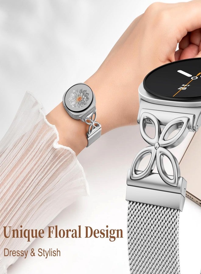 Getino Magnetic Metal Band Compatible with Galaxy Watch 8 / Watch 8 Classic Band, Milanese Floral Dressy Strap for Samsung Watch Bands Women 40mm 44mm 46mm - Image 3