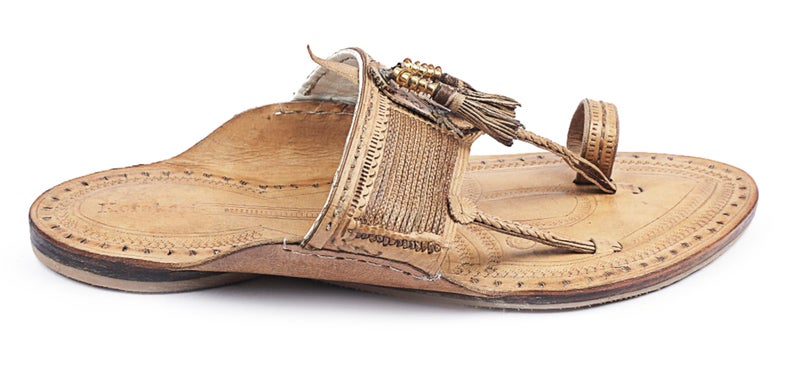 KORAKARI Mens Natural Handmade Kolhapuri Chappal Braids Smooth and Comfortable Stylish Durable Anti Slip Design Flip Flops Slippers Genuine Leather Traditional Indian Footwear (UK-07) - Image 2