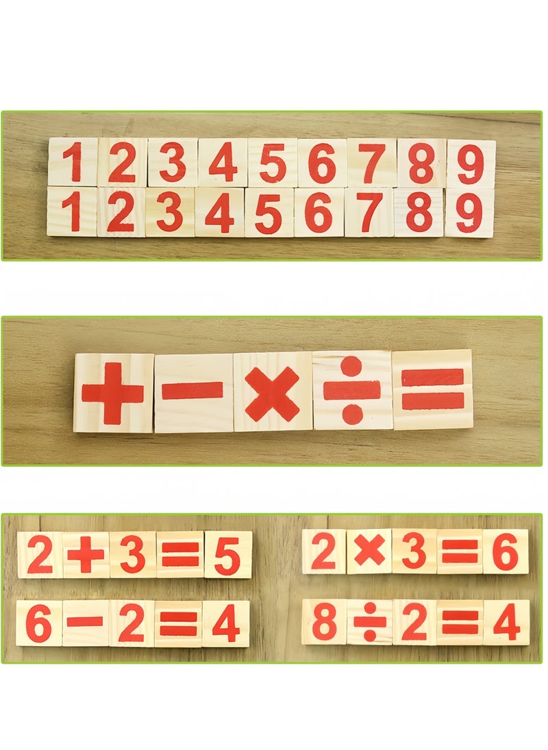 Counting Sticks Montessori Toys Math Educational Toy, Wooden Intelligence Sticks Number Cards and Counting Rods with Box ,Educational Mathematical Counting Sticks Box, Rods for 3+ Year Old