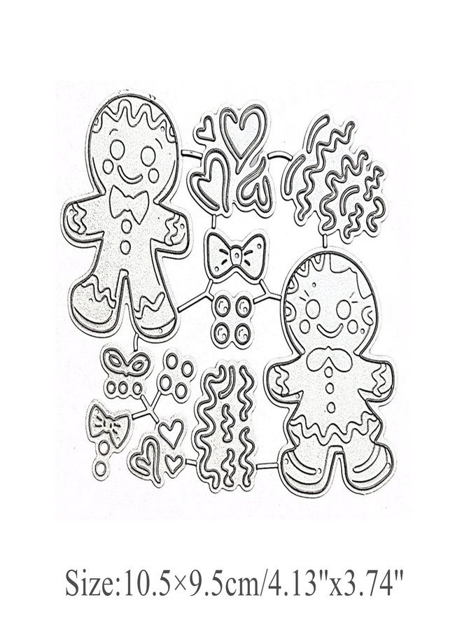 hinana Christmas Gingerbread Man Metal Die Cuts,Gingerbread Man Loves Christmas Cutting Dies Cut Stencils for DIY Scrapbooking Photo Decorative Embossing Paper Dies for Scrapbooking Card Making - Image 2