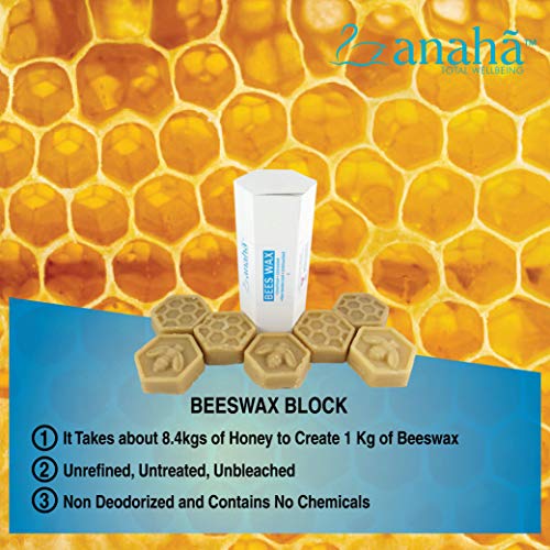 Anaha 100% Pure Unrefined Beeswax Blocks 300 g (3 x 100 g) | Triple Filtered, Non-Deodorised, Unbleached, Chemical-free | Cosmetic Safe Beeswax for Skin, Lip Balm, Candle Making, Soaps & Body Care - Image 3