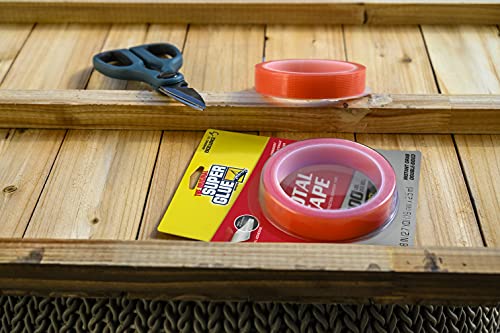 Super Glue, Total Tape Rolls, 2-Pack, Strong Indoor & Outdoor Construction Adhesive, Holds 300 lbs. per Roll, Permanent Bonding, All-Weather, Mesh Reinforced, Easy-to-Use Double-Sided Tape - Image 5
