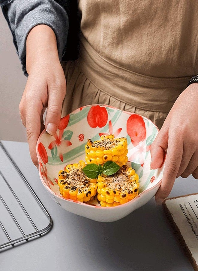 ليونز أوعية سيراميك من ليونز للمطبخ، وعاء بورسلين للسلطة والمعكرونة والحلوى والتقديم - آمن للاستخدام في غسالة الصحون والميكروويف والفرن - للفطور والغداء والعشاء (مطبوع عليه طماطم - عبوة من قطعة واحدة) - Image 2